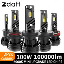 Zdatt H7 fari a LED Super Bright 100W 6000K Canbus per H1 H4 H8 H9 H11 Turbo fendinebbia 9005 HB3 9006 HB4 luci a Led 12V auto