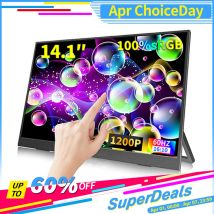 HGFRTEE 14-calowy przenośny monitor dotykowy 100% sRGB 400cd/m2 do gier, rozszerzający ekran komputera, kompatybilny z XBox, PS4/5, Switch, laptopem