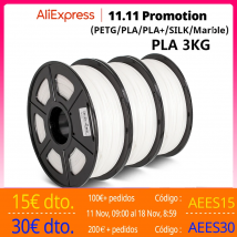 SUNLU 3 rollos de filamento PLA PETG impresión 3D 1,75 MM inodoro ecológico buena dureza PLAplus seda 1KG por rollo