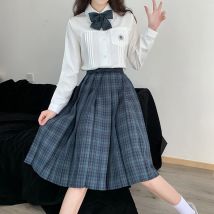 [Sandwich Seetang] Schule JK Uniform Mädchen langen Rock schwarzgrün kariert hohe Taille Falten röcke Sommer Frauen Kleid Studenten