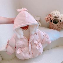 2025 Winter Mädchen Nette Süße Schmetterling Mit Kapuze Dicke Warme Parkas Kinder Kinder Mantel Oberbekleidung