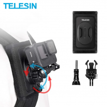 TELESIN 360 °   Ruota la fibbia Doppio gancio a J Supporto per tracolla per zaino a sgancio rapido per GoPro Hero Insta360 DJI OSMO Action