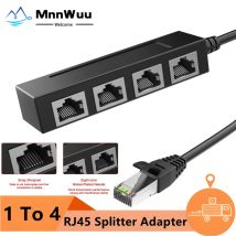 RJ45 Ethernet-Kabel-Splitter, Netzwerkadapter, Ethernet-Splitter, 1 bis 4-Port-Kabel, geeignet für Super-LAN-Ethernet-Anschluss-Adapter