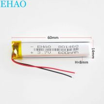 3,7 V 600mAh Lithium-Polymer-Lipo-Akku für MP3-GPS-Rekorder DVD-E-Book Bluetooth-Headset-Kopfhörer