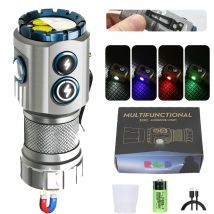 2000 Lumen leistungsstarke RGB-LED-Taschenlampe Typ C wiederaufladbar 18350 Mini EDC taktische Taschenlampe mit Schwanzmagnet Camping-Notfalllampe