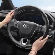 Passend für Toyota Carbon Fiber Texture Lenkradbezug Snap-On Wave-Shaped Sports Design Schutzhülle Corolla Rav4 Hilux Camry Yaris Fortuner Land Cruiser Tacoma 4Runner Sienna Highlander Prado C-Hr