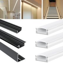 5-35 pezzi argento/nero LED profilo in alluminio 0,5 m/pz supporto canale LED diffusore copertura PC forma U/V/W angolo f 2835 5050 COB luce