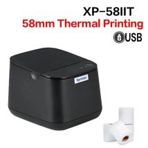 Impresora portátil térmica de 58 mm, impresora de recibos POS compatible con sistemas Windows/Linux/Mac/Android/iOS