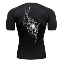 Kurzarm-Kompressionsshirts mit Spinnen-Aufdruck für Herren, Sommer, sportlich, schnell trocknend, T-Shirts, Fitnessstudio, Workout, Laufen, T-Shirts, Tops, Activewear