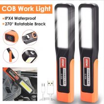 Potente lampada da lavoro a LED COB Lampada da meccanico per garage per auto Torcia ricaricabile USB Torcia magnetica Spia di emergenza