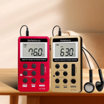 Retekess V112 Radio Mini Taschenradio Empfänger Tragbare Radios AM FM Wiederaufladbare Schlafzeit Kopfhörer Für Walkman Gehen Wandern