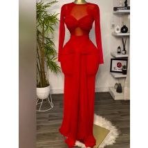 Neue frauen Lange Kleider Sexy Rundhals Volle Hülse Hohe Taille Elegante Splice Bodycon Abend Vestidos Maxi Party Nacht Kleid