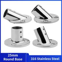 Alastin 30/45/60/90 grados 25mm soporte de tubo de montaje 316 accesorios de pasamanos de barco de acero inoxidable Base redonda