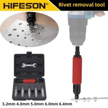 HIFESON Nietenentfernungswerkzeug, Nietenbohrer für Bruchnieten, elektrischer Adapter-Abzieher, 3,2 mm, 4,0 mm, 5,0 mm, 6,4 mm