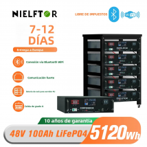 Batería LiFePO4 48V 100Ah 5KWh 51,2V 100Ah 120Ah 200Ah 300Ah 400Ah 600Ah batería de litio celdas de grado A 6000+ ciclo PL Stock de la UE