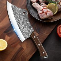 MDHAND 7-Zoll-Küchenmesser mit handgeschmiedeter Klinge, Metzgermesser aus Edelstahl, scharfes Fleischbeil, Kochmesser für Huhn und Rindfleisch