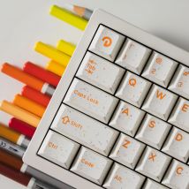 Fennie x Domikey Terrazzo Keycap Cherry Profile ABS Doubleshots Set für Tastatur Rainy75 EZ60 EZ63 MAde68 75rt Made68 Beige