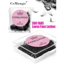 CoMango Portable 500 Loose Fan eyelash Extensions C/D Curl 3D/6D/10D/12D/14D/16D Wide Wispy Russian Volume Fans Promade Lashes