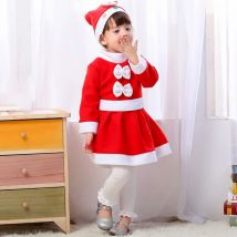 Neues Weihnachts kostüm für Kinder Jungen Mädchen Weihnachts mann Kleinkind Baby rot Weihnachten Kleidung Set Party rotes Kleid Set Hut Gürtel