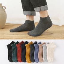 5Pairs Low Cut Männer Frauen Socken Einfarbig Schwarz Weiß Grau Beige Gelb Blau Atmungsaktive Baumwolle Sportsocken Männliche kurze Socken