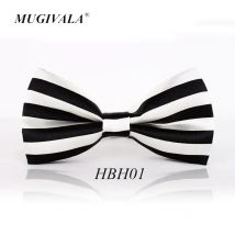 1Piece/lot Fashion Bow Tie For  Men Women Classic Black White Cross Striped Pattern Bowtie Leisure Polyester Cravat