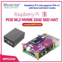 Mps2242, pcie m.2 nvme ssd hut für raspberry pi 5, unterstützung 2230 2242 gen3