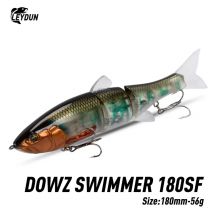 LEYDUN DOWZ SWIMMER 180SF 2oz Esche da pesca galleggianti lenti Corpo a tripla articolazione Glide Swimbaits Esche dure Wobblers per Bass Pike