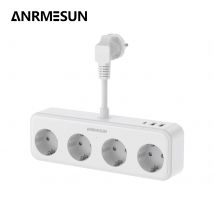 Ciabatta UE da 3840 W con 2 porte USB A e 1 tipo C 4 prese CA ricarica rapida presa di prolunga elettrica protezione da sovratensione per la casa