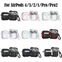 Funda für AirPods 4 3 2 1 Pro2 Cover Luxus-Kopfhörerhüllen für Apple AirPods Pro 2 2. 4th Air Pods4 stoßfeste Hülle mit Haken