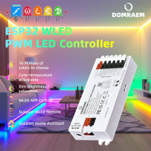 DOMRAEM WLED Controller ESP32 PWM für analoge LED-Streifen, 5-in-1 für 2/3/4/5/6 Drähte, weiß CCT RGB RGBWCCT, Alexa Google Home HA