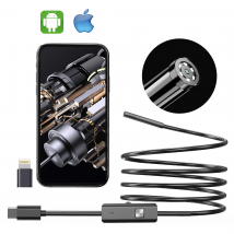 Endoscopio USB C per iPhone 8mm Periscopio Ispezione Snake Camera Cavo semirigido impermeabile con LED Compatibile con IOS Android