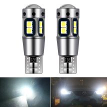2x W5W T10 LED Canbus No error 12V 6000K 5630 10 SMD Car 5W5 LED Bulb Clearance Wedge Side Turn Singal Light Super Bright White