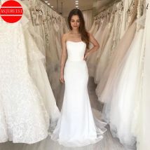 Liebsten Chiffon Meerjungfrau Hochzeit Kleider Für Frauen 2022 Braut Einfache Vestidos De Novia Boda Prom Party Kleid Suknia Ślubna