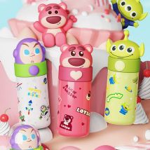 Thermosbecher mit Cartoon-Design, Puppentasse aus Edelstahl 316, mit herzförmigem, verstecktem Griff, Studenten-Haushaltswasserflasche, Geschenk für Mädchen