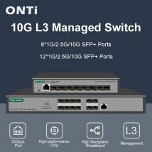 ONTi Full 10-Gb SFP+ Puertos L3 Switch de red administrado compatible con DHCP y enrutamiento dinámico compatible con división VLAN y aggregación de puertos