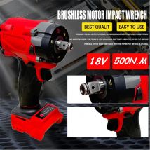 Brushless Impac Wrench 500N.m Electric Driver 1/2" Repair Cordless Screwdriver 4 Gears Power Tools for Milwaukee 18V Battery
