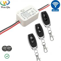 12V 24V Drahtloser Fernbedienungsschalter DC RF433MHz Nasskontaktschalter 10A Relaismodul für elektronisches Schloss / LED / Glühbirne EIN AUS