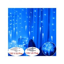 LED Christmas Wreath Light String Ice Pillar Curtain Light Street Garden EU/US Plug Navidad Pendant 8 Modes with Tail Plug
