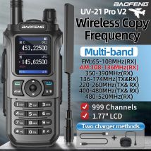 Baofeng-walkie-talkie inalámbrico UV 21 Pro, frecuencia de copia, 16 KM, AM, largo alcance, impermeable, multibanda, cargador tipo C, Radio Ham, UV 5R