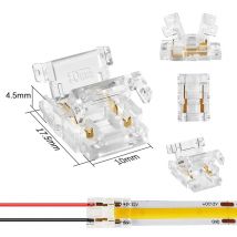 COB-Streifen auf Draht-LED-Anschlüsse, 5 8 10 mm Anschluss, lötfreie Verlängerung für CCT FCOB RGB-LED-Streifenlichter, 2, 3, 4-poliger Anschluss