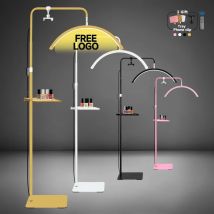 Bezpłatne LOGO 23 cale oem 45 W Nowa lampa LED do przedłużania rzęs Półksiężycowa lampa nocna Regulowana jasność z funkcją światła pierścieniowego