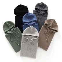 2024 autunno inverno nuovo maglione di Cashmere da uomo 100% lana collo con cappuccio Pullover lavorato a maglia Business Casual a maniche lunghe felpa con cappuccio sportiva