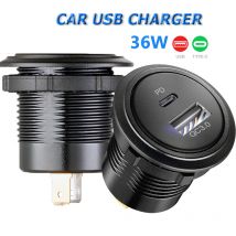 Presa per porta usb Quick Charge 3.0 per auto Dual USB Fast car Charger socket accessorio presa di alimentazione 12V/24V QC3.0 con luce a LED