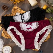 Eis Seide Lolita Frauen Slip Maid Cosplay Japanische JK Mädchen Höschen Spitze Unterwäsche Weibliche Sexy Nette Bowknot Student Dessous