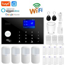 Sistema di allarme Wifi GSM Kit allarme antifurto di sicurezza wireless domestico Sensore di movimento aperto per porta Smart Life Tuya App Control Suit Alexa
