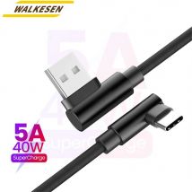 Cavo dati a gomito da 40 W 5A Cavo dati a ricarica rapida da USB a tipo C Cavo telefonico da 90 gradi per iPhone Xiaomi Huawei Cavo di ricarica USB