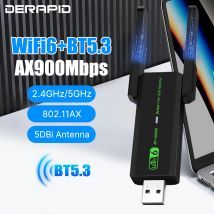 WiFi 6 AX900 Bluetooth 5.3/5.4 WiFi USB Adapter Drahtlose Netzwerkkarte 2,4 G & 5 GHz Wi-Fi Antenne Empfangen USB für PC/Laptop Win10/11