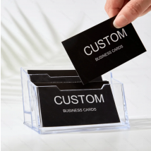 Tarjetas personalizables de 200/500/1000 piezas, tarjetas de visita personalizadas con caja de almacenamiento acrílica, invitaciones de agradecimiento impermeables