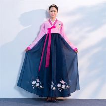 Woman Traditional Hanbok Dress Lady Minority Korea Princess Palace Court Costume Elegance Emboridery Wedding Party Clothing
