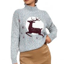 2025 New Christmas Fashion Casual Women's Sweater Autumn Winter Classic Elk Print Warm Female Pullover Knitwear Sweatshirt Tops